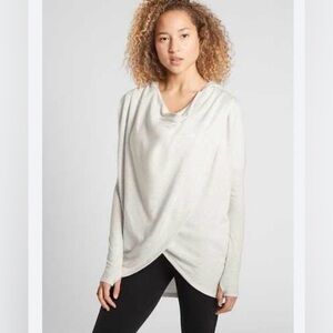Athleta Purana Gray Draped neck light grey Oversized modal blend hoodie.